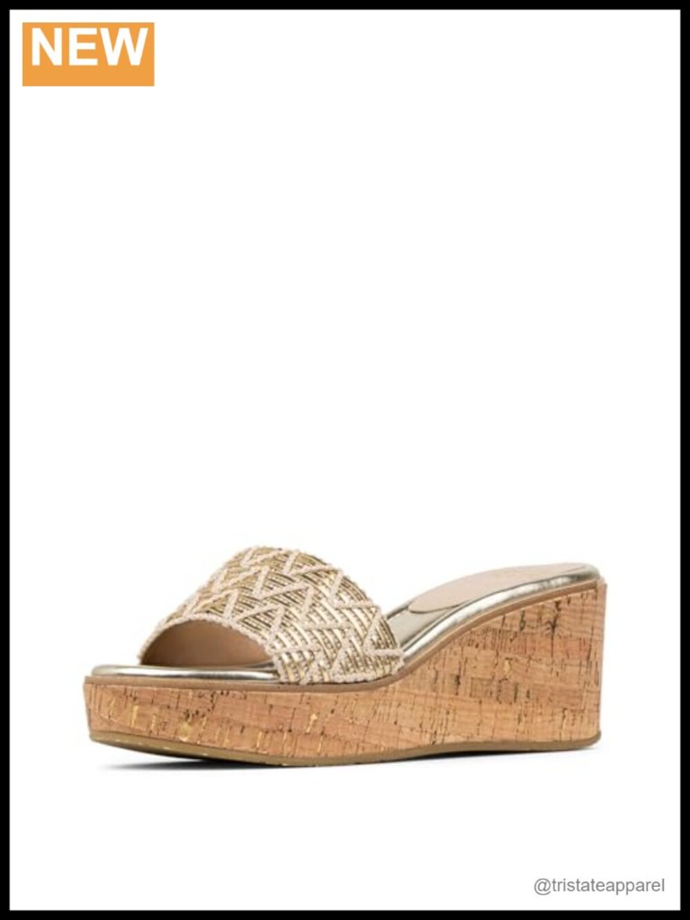 Women's Crochet Wedge Sandals Memory Foam Ankle Strap Pull-On Cork Sole